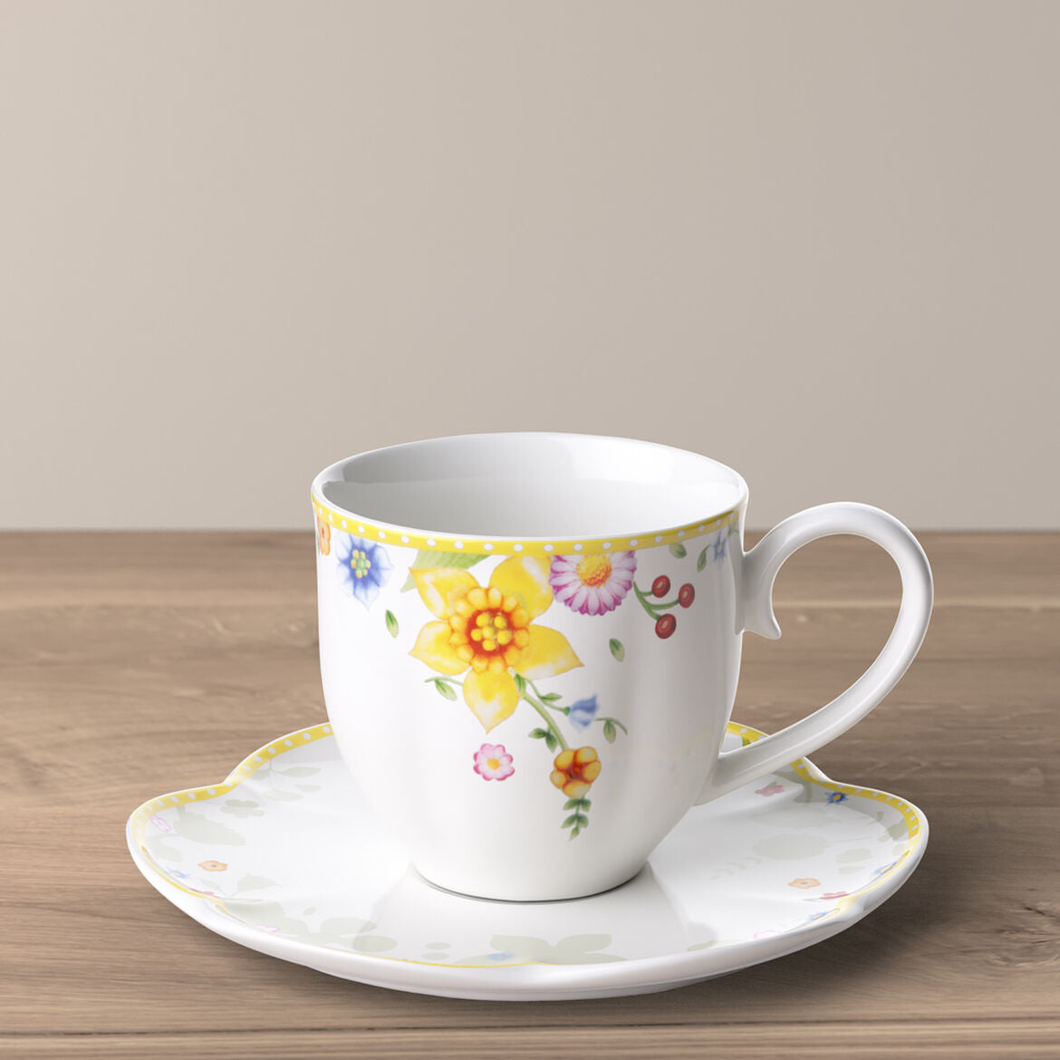 Villeroy & Boch Spring Awakening Tazza Caffè 230ml - Porcellana Dura Colorata, Design Floreale, Lavabile In Lavastoviglie