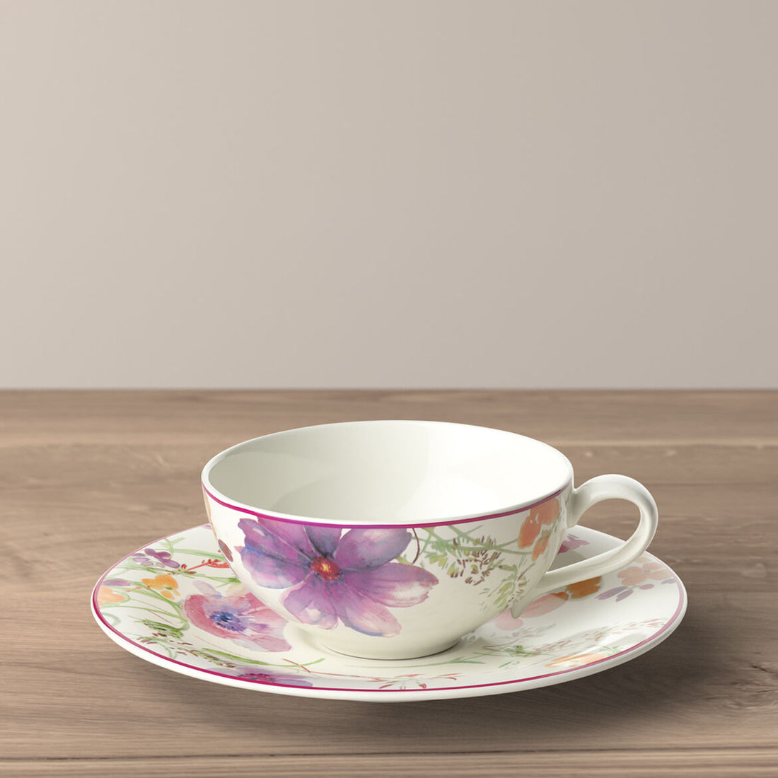 VILLEROY &amp; BOCH Mariefleur Tea Tazza da Tè 240ml con Piattino 16cm Porcellana