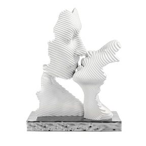 Scultura Bacio Bongelli Preziosi in metallo finitura argento 16x29 cm