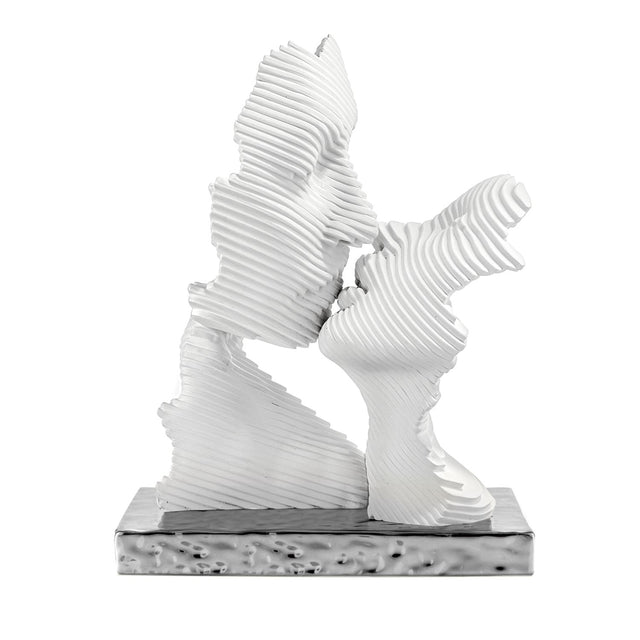 Scultura Bacio Bongelli Preziosi in metallo finitura argento 16x29 cm