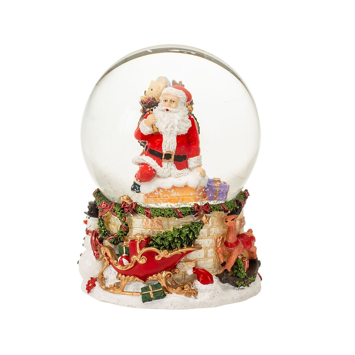 NOEL by Lamart Carillon Globo di Neve con Musica 14,5cm Babbo Natale Poliresina