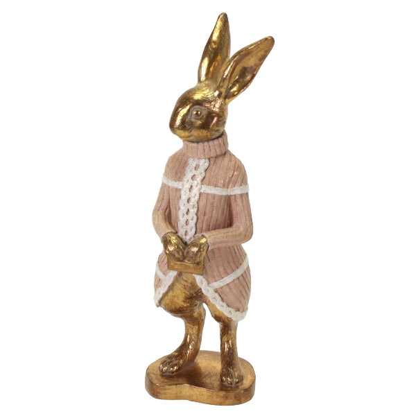 WERNS Rabbit Woman Easter Easter Decoration 33cm Resin Gold