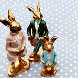 WERNS Baby Rabbit Easter Easter Decoration 21.5cm Resin Gold