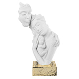 BONGELLI PREZIOSI Scultura Figura Famiglia Face 39cm Bianco Oro Marmorino
