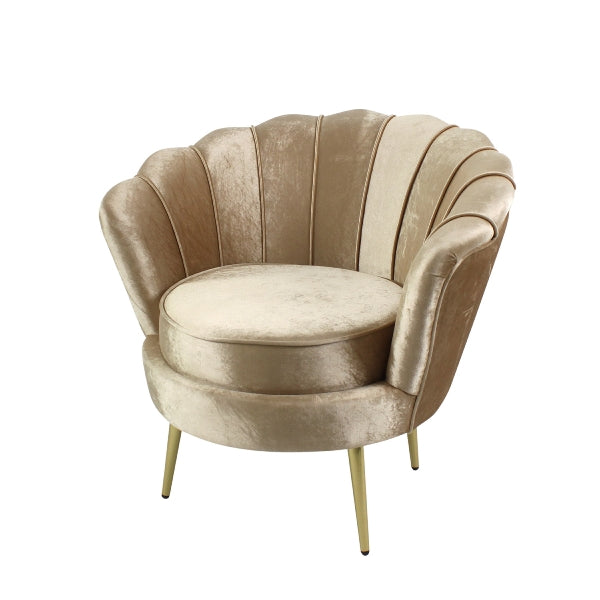 WERNS Poltrona Conchiglia Audrey Champagne 82x75x79cm Velluto