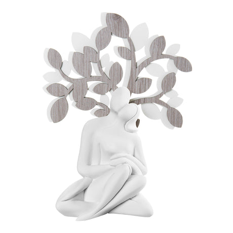 BONGELLI PREZIOSI Scultura Figura Innamorati Albero della Vita 32x24cm Marmorino