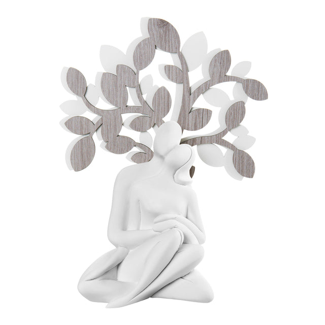 BONGELLI PREZIOSI Scultura Figura Innamorati Albero della Vita 32x24cm Marmorino