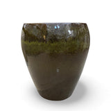 EDG Enzo De Gasperi Vaso Porta Piante Glaze in Ceramica Grande 42x37cm Verde Scuro