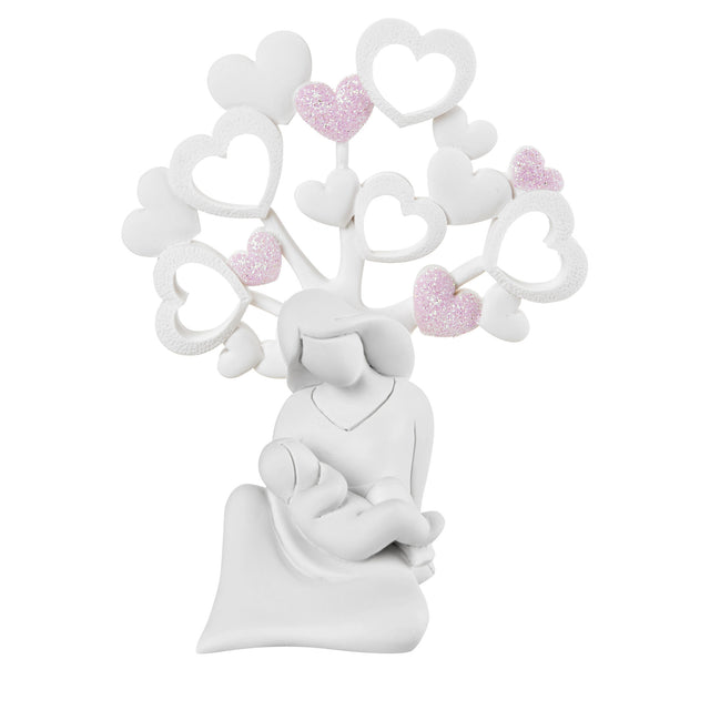 BONGELLI PREZIOSI Statua Figura Maternita' Rosa 12cm Marmorino