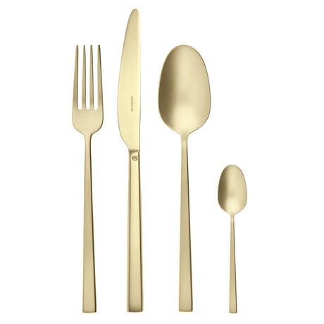 SAMBONET Rock Servizio Tavola Posate Set 24 Pezzi Champagne Antique PVD Acciaio Inox