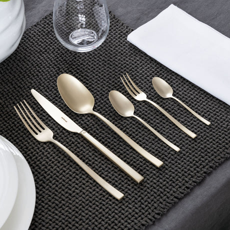 SAMBONET Rock Servizio Tavola Posate Set 24 Pezzi Champagne Antique PVD Acciaio Inox