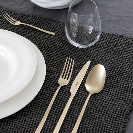 SAMBONET Rock Servizio Tavola Posate Set 24 Pezzi Champagne Antique PVD Acciaio Inox