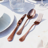 SAMBONET - Taormina PVD Copper Rame Set Posate 24 Pezzi Servizio Tavola Acciaio Inox