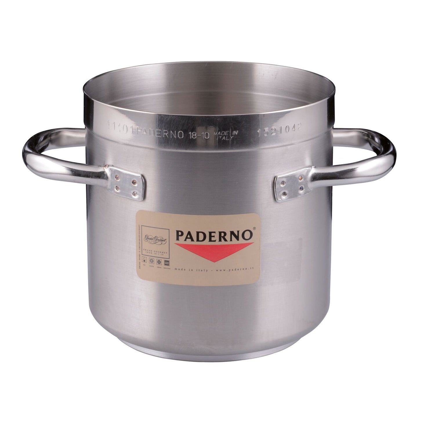 PADERNO Pentola Alta 24cm Serie 1100 Grand Gourmet Acciaio Inox 10 LT