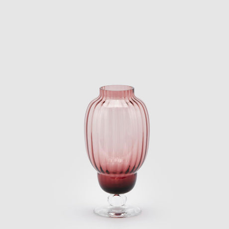 EDG Enzo De Gasperi Vaso Biforma 29,5cm Vetro Rosa Antico