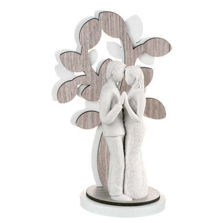 BONGELLI PREZIOSI Scultura Figura Innamorati Albero della Vita 32cm Marmorino