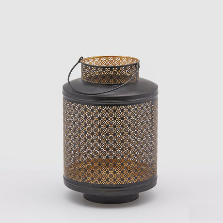 EDG Enzo De Gasperi Lanterna Ricami 20xH30cm Metallo Nero