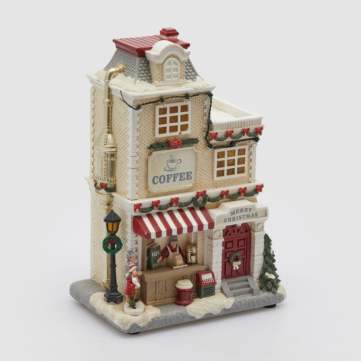 EDG Enzo De Gasperi Villaggio di Natale Negozio con Musica e Led 27,5x20,5cm