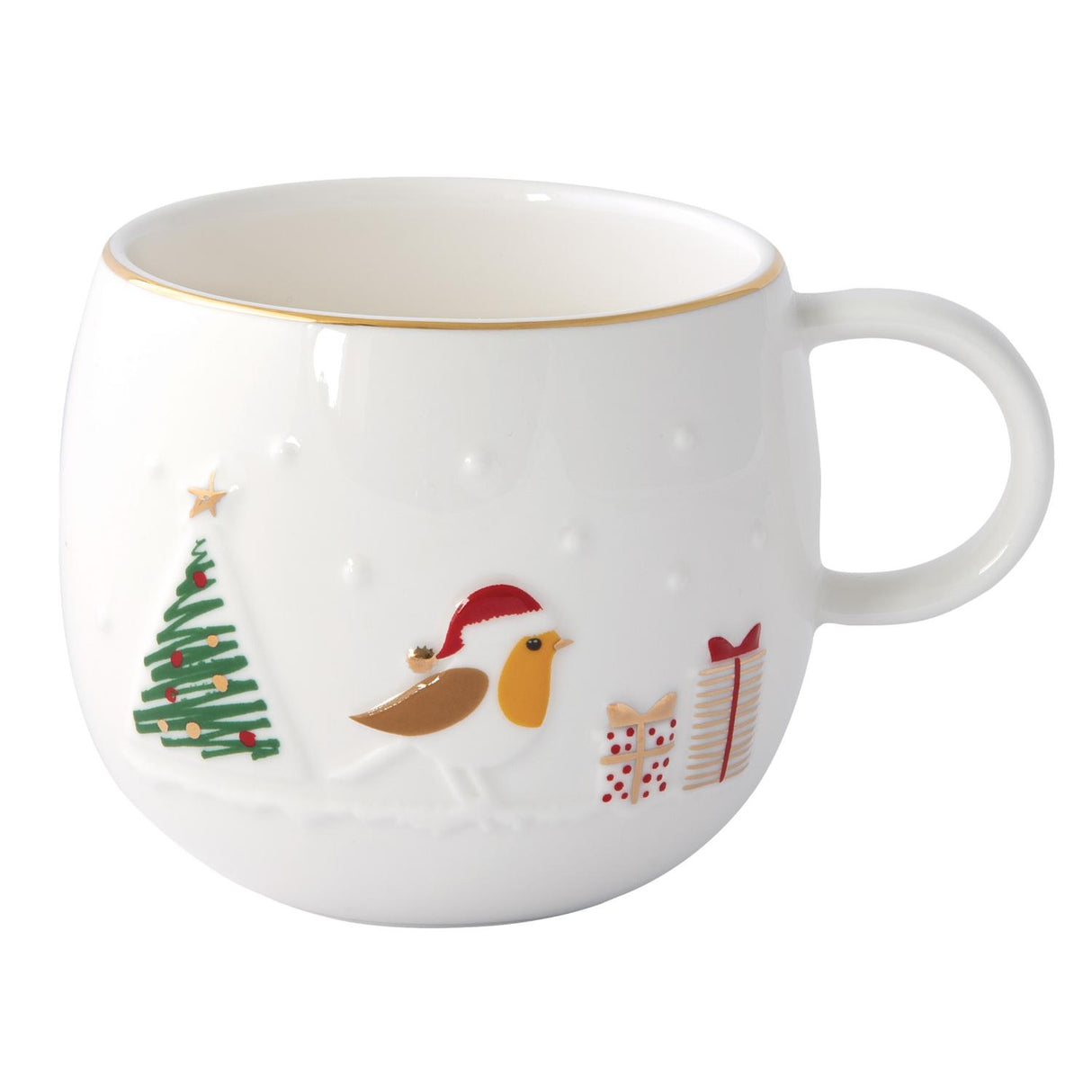 EASY LIFE Let It Snow Tazza Mug Natalizia Uccellino 400ml Porcellana