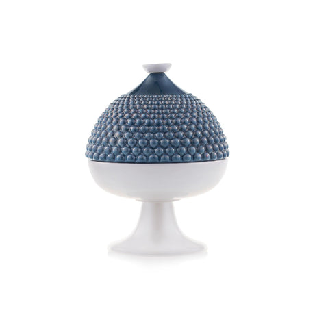 EMÒ ITALIA Scatola Portaoggetti con Coperchio Pumo Pugliese Ottanio Bianco Ceramica 11 cm