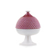 EMÒ ITALIA Scatola Portaoggetti con Coperchio Pumo Pugliese Rosso Bianco Ceramica 13,5 cm