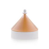 EMÒ ITALIA Scatola Portaoggetti con Coperchio Trullo Pugliese Senape Bianco Ceramica 9 cm