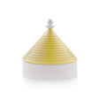 EMÒ ITALIA Scatola Portaoggetti con Coperchio Trullo Pugliese Giallo Bianco Ceramica 9 cm