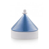 EMÒ ITALIA Scatola Portaoggetti con Coperchio Trullo Pugliese Blu Bianco Ceramica 9 cm