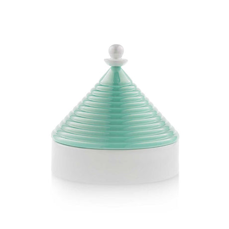 EMÒ ITALIA Scatola Portaoggetti con Coperchio Trullo Pugliese Tiffany Bianco Ceramica 9 cm