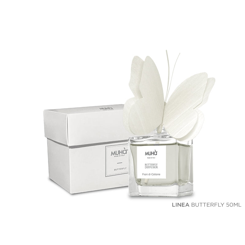 MUHA' Butterfly 50ml Profumatore D'Ambiente Diffusore Fiori di Cotone N06