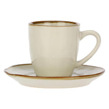 ROSE & TULIPANI Concerto Tazza Caffè con Piattino 90ml Avorio Stoneware