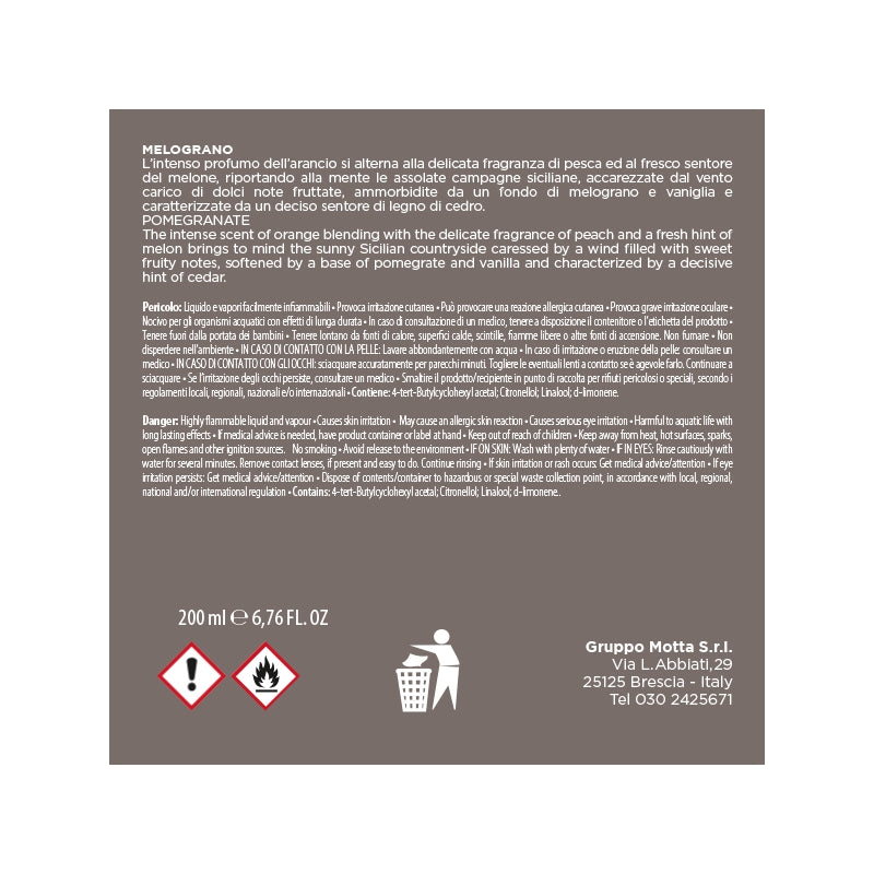 MUHA' Flower 200ml Profumatore D'Ambiente Diffusore Melograno