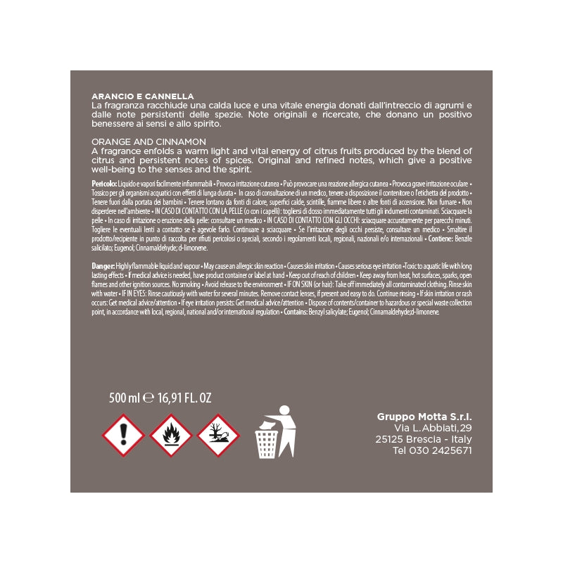 MUHA' Flower 500ml Profumatore D'Ambiente Diffusore Arancio & Cannella