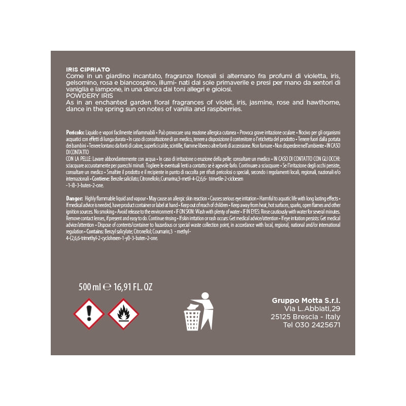 MUHA' Flower 500ml Profumatore D'Ambiente Diffusore Iris Cipriato