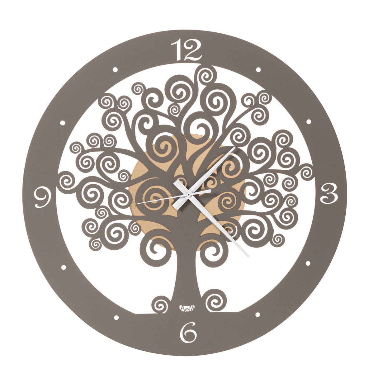 ARTI & MESTIERI Orologio da Parete Particolare Albero Della Vita Grande Oro E Fango