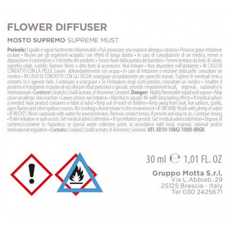 MUHA' Flower 30ml Profumatore D'Ambiente Diffusore Mosto Supremo