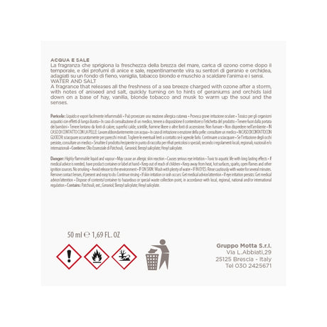 MUHA' Rosa 50ml Profumatore D'Ambiente Diffusore Acqua & Sale