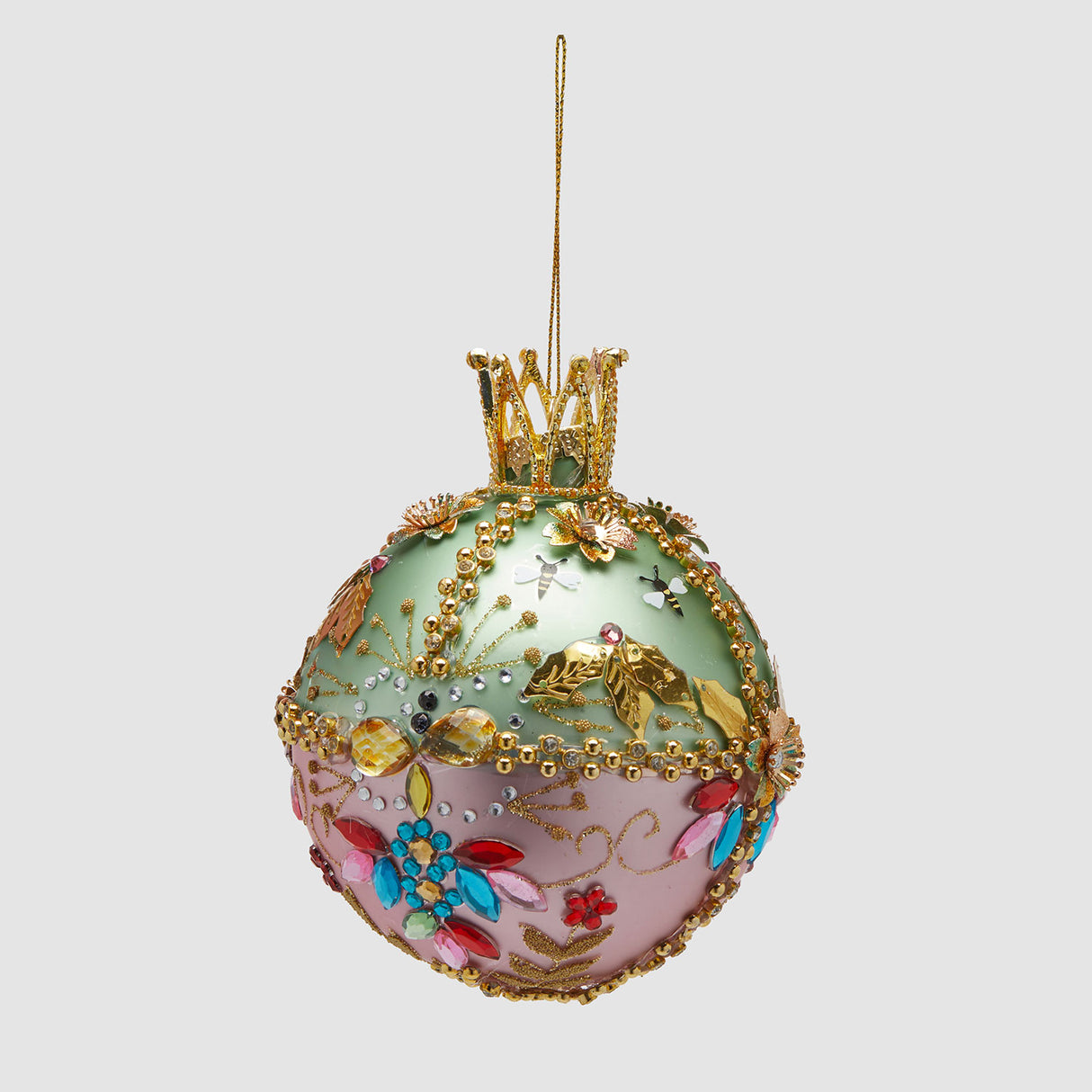 EDG Enzo De Gasperi Addobbo Pallina Sfera di Natale Boheme 13x10cm Vetro