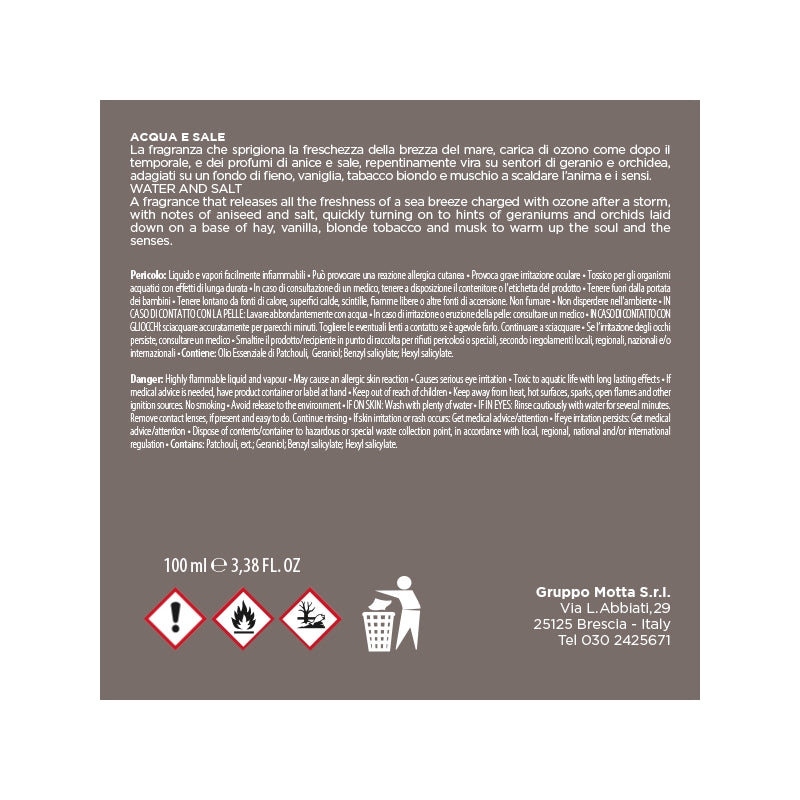 MUHA' Rosa 100ml Profumatore D'Ambiente Diffusore Acqua e Sale