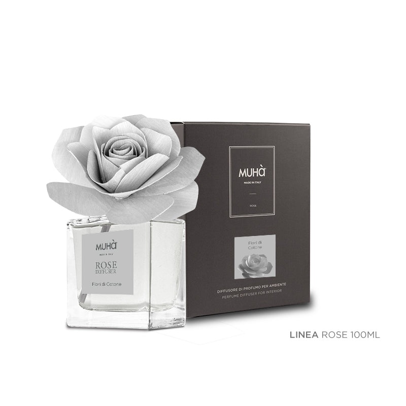 MUHA' Rosa 100ml Profumatore D'Ambiente Diffusore Fiori di Cotone