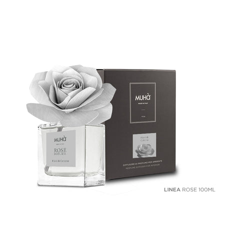 MUHA' Rosa 100ml Profumatore D'Ambiente Diffusore Fiori di Cotone