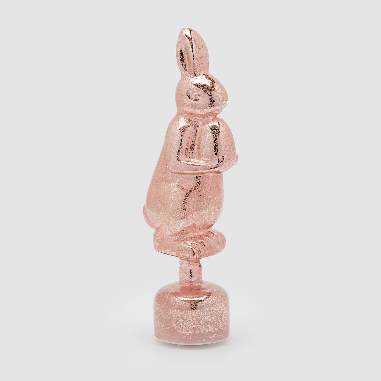 EDG Enzo De Gasperi Decorazione di Pasqua Coniglio Twist Rotante con LED 37cm Rosa Vetro