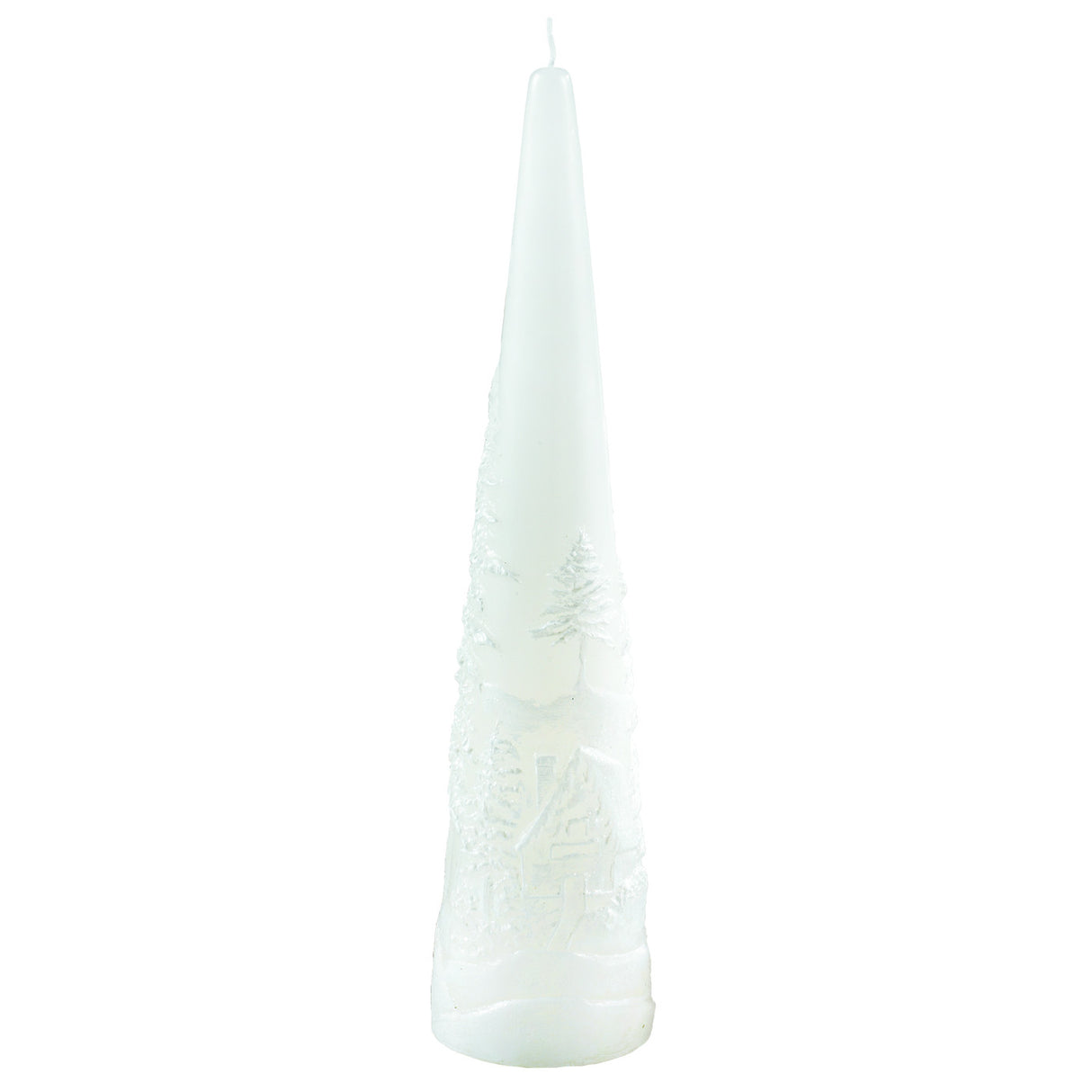 MASCAGNI CASA - Candela di Natale Bianca Albero 30 cm Decorazione Natalizia Cero