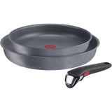 LAGOSTINA Ingenio Minerals Set 3 Pezzi Padelle con Manico Rimovibile 24-28cm Alluminio