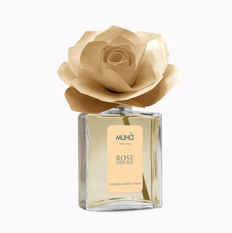 MUHA' Rosa 200ml Profumatore D'Ambiente Diffusore Vaniglia e Ambra Pura