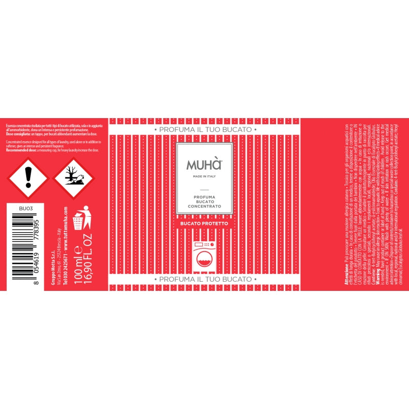 MUHA' Profumo Bucato Lavatrice 100ml Protetto
