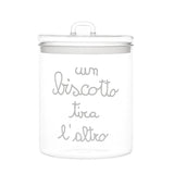 SIMPLE DAY Contenitore Barattolo Biscottiera Un Biscotto Tira L'Altro 15x22cm Vetro