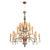 LLADRO' Chandelier Ivy e Seed 32 Luci Grande Spezie 183x150cm Porcellana