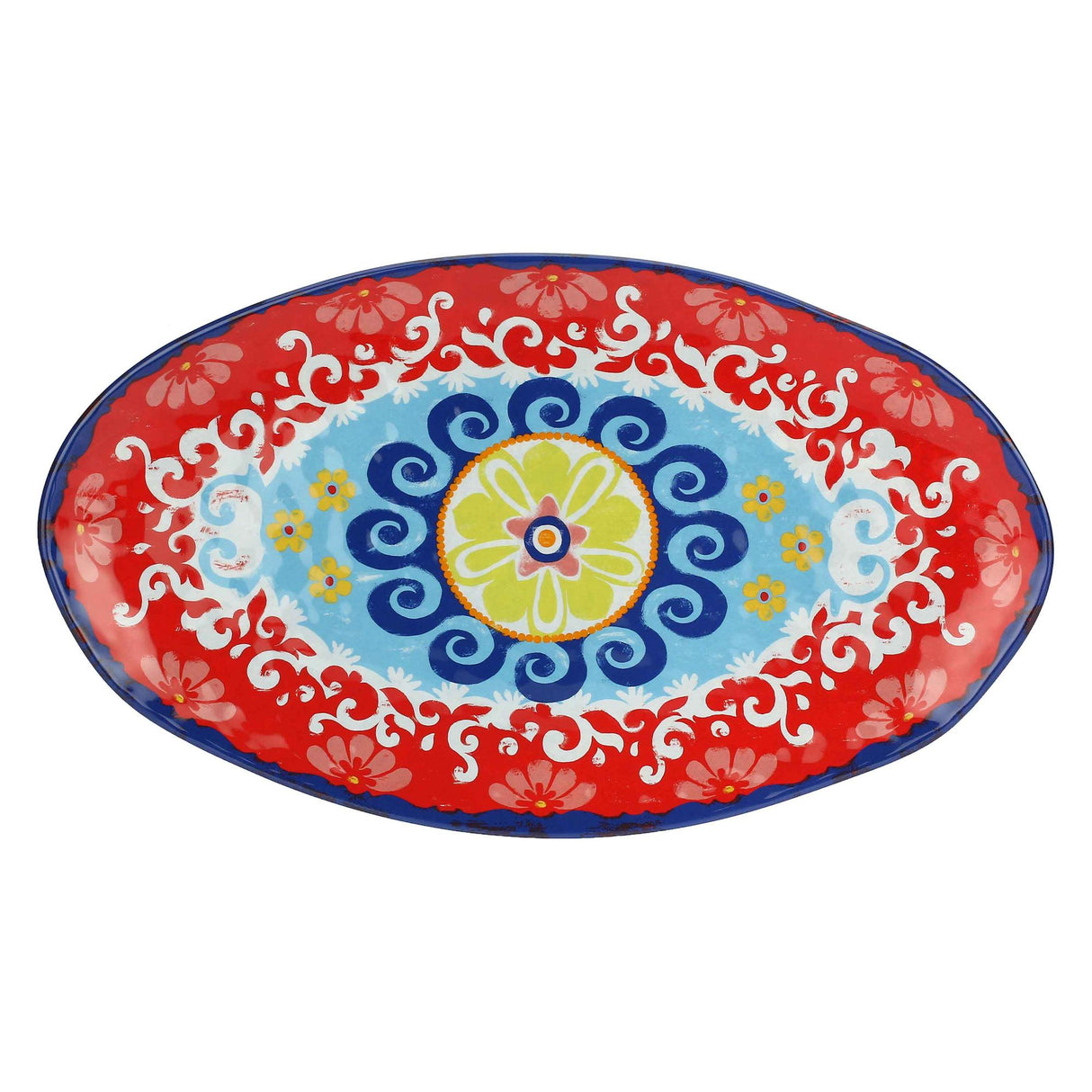 ROSES &amp; TULIPS Nador Oval Tray 30x52cm Melamine