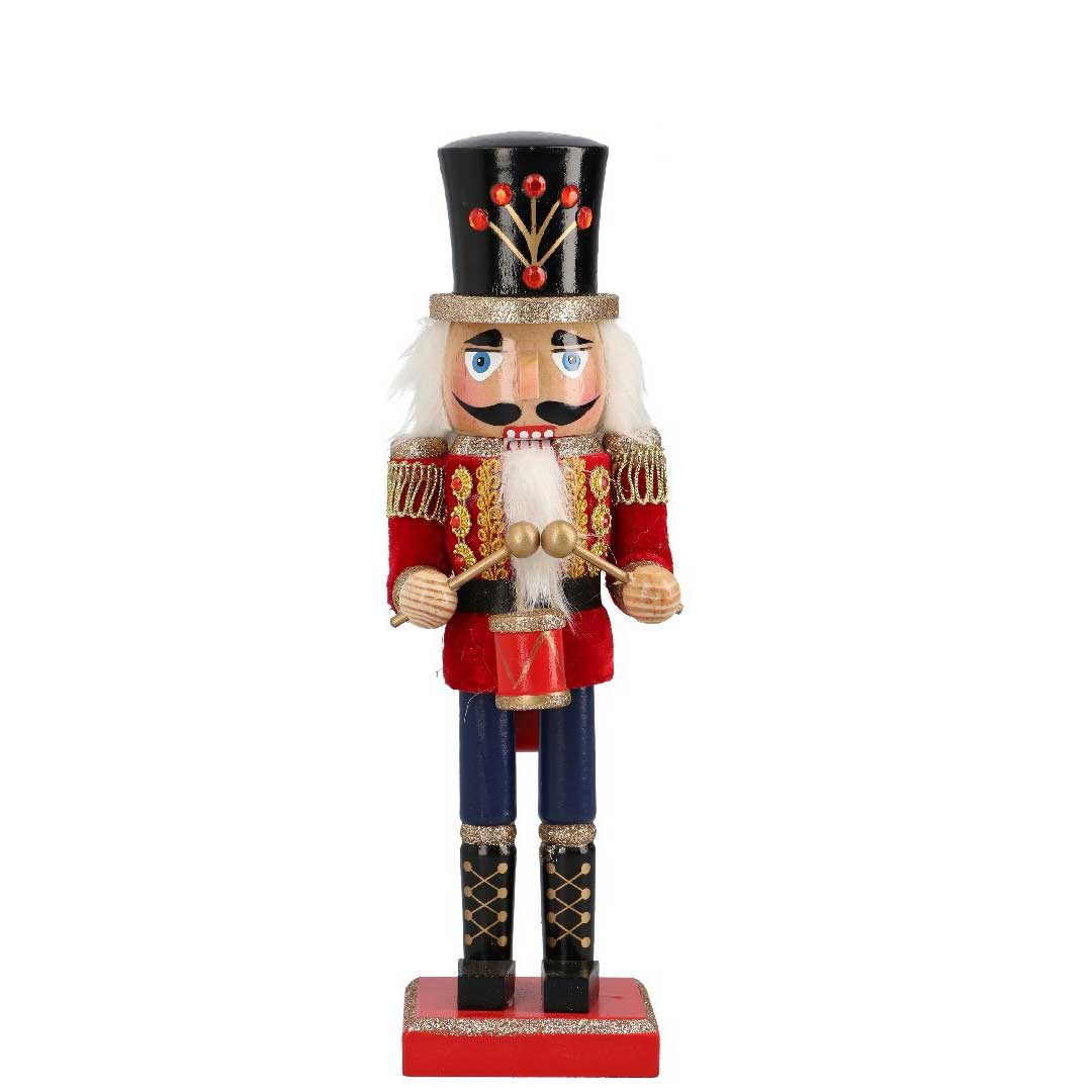 TIMSTOR Soldatino Schiaccianoci di Natale con Tamburo 25,5cm in Legno